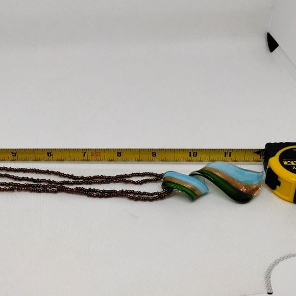 Art Glass Pendant and Beaded Necklace - Picture 9 of 9